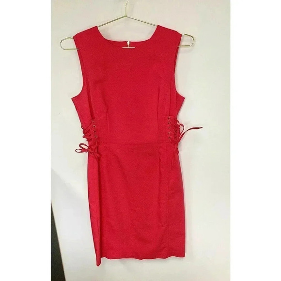 Calvin Klein Womens Pink Sleeveless Side Lace-Up Corset Sheath Dress Size 8 - Picture 1 of 13
